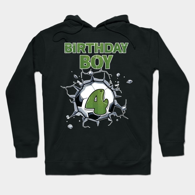 4th Birthday Boys Soccer player Gift For Boys Kids toddlers Hoodie by Patch Things All